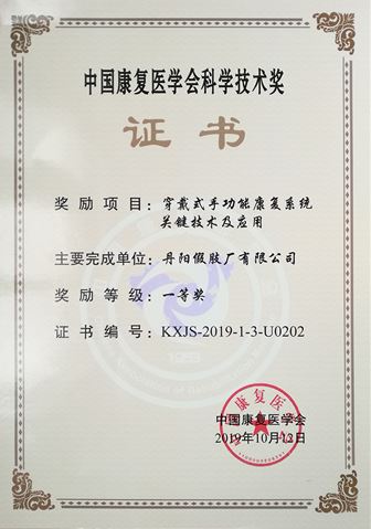 Science and technology award of China Rehabilitation Medical Association